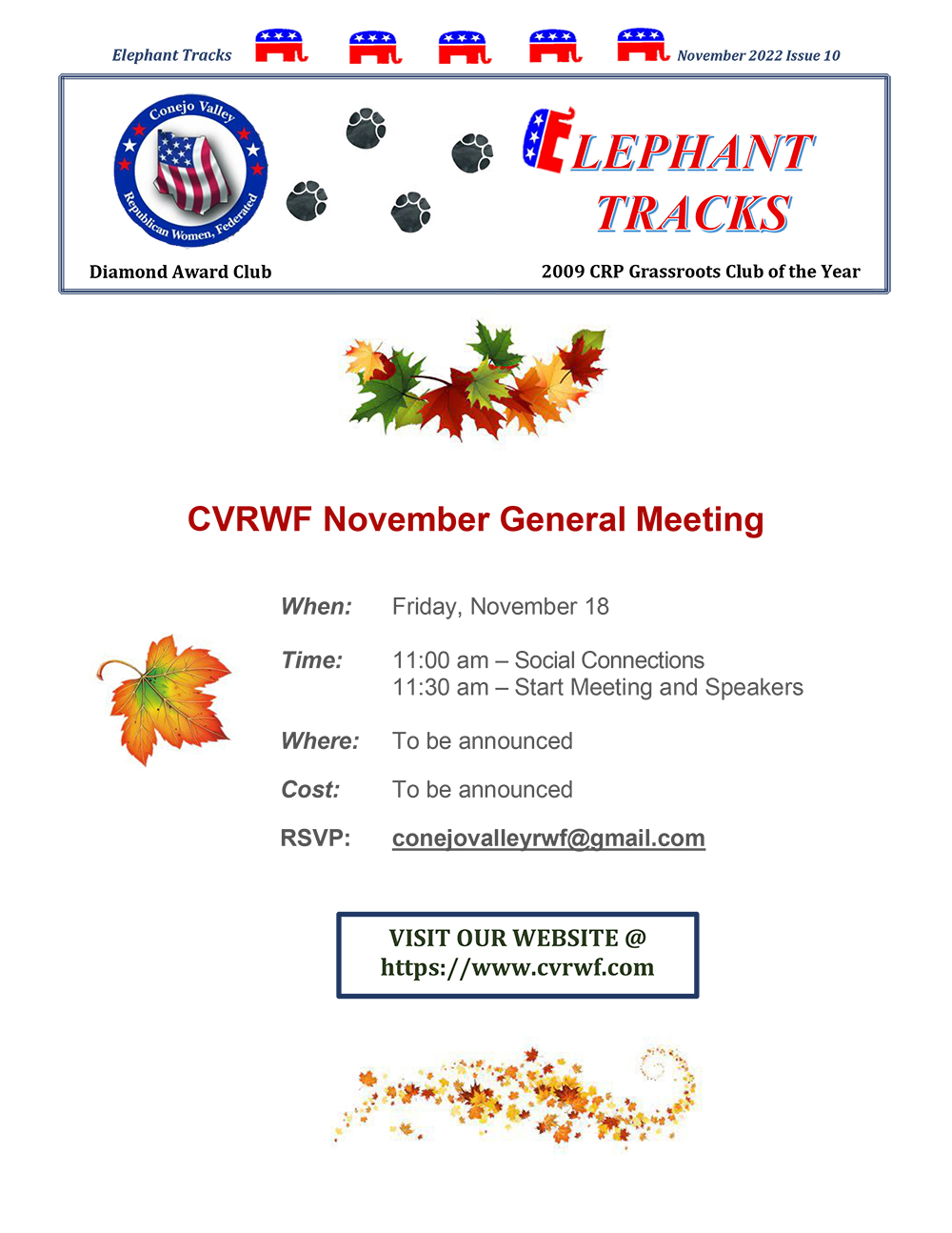 CVRWF November General Meeting