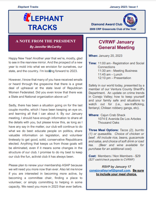 CVRWF January General Meeting