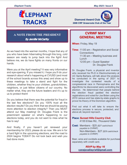 CVRWF JUNE GENERAL MEETING